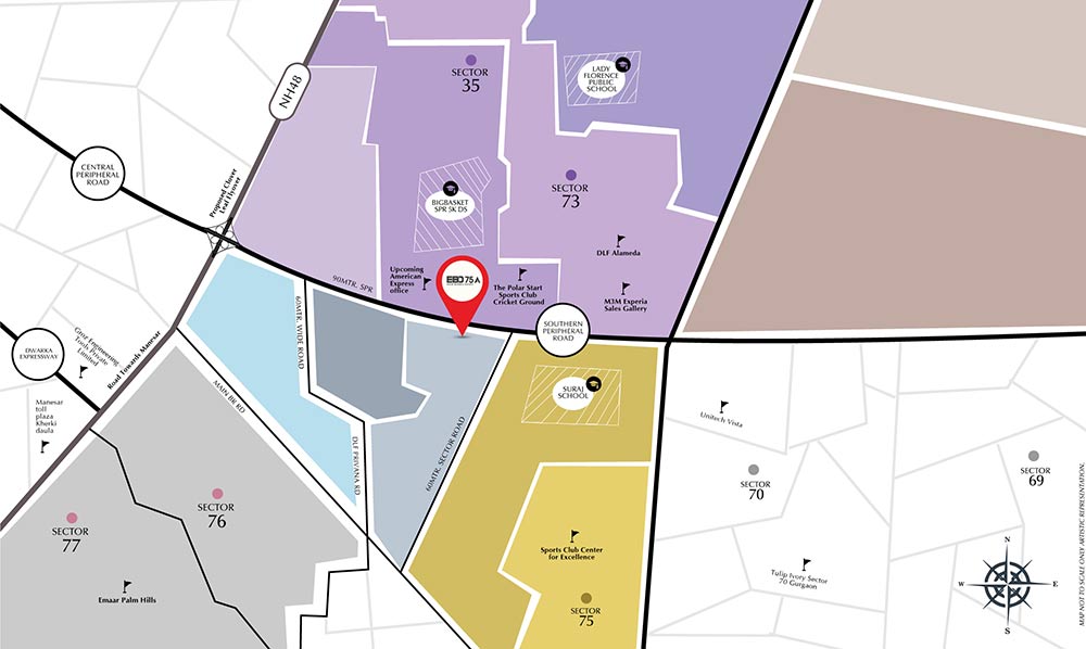 emaar ebd 75a gurgaon location